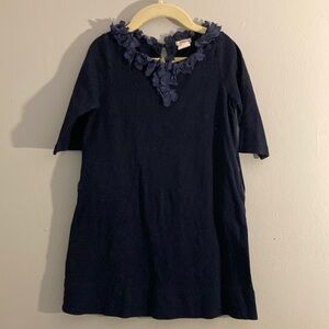 Crewcuts Blue Sheath Dress V-Neck 3/4 Sleeve